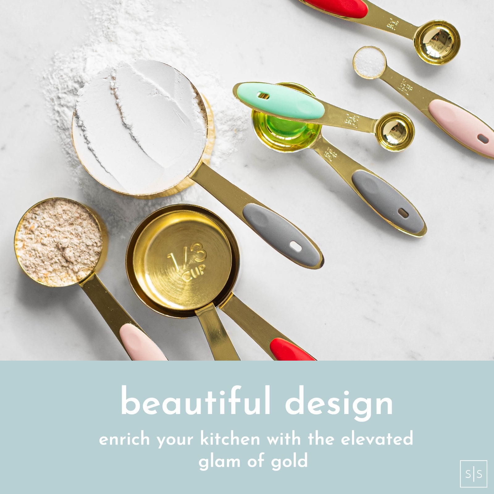 Multi Color and Gold Plated Cups and Spoons