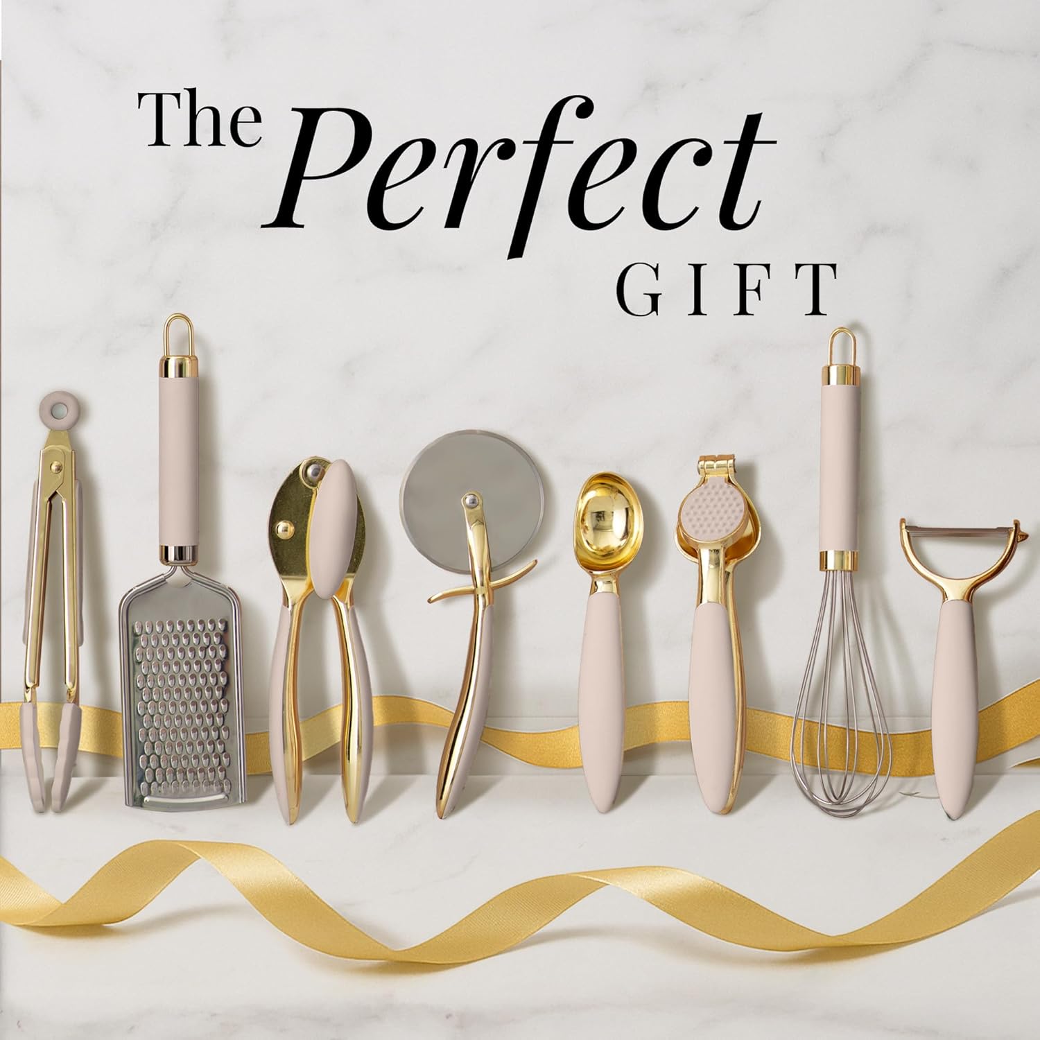 Beige and Gold Tool Set