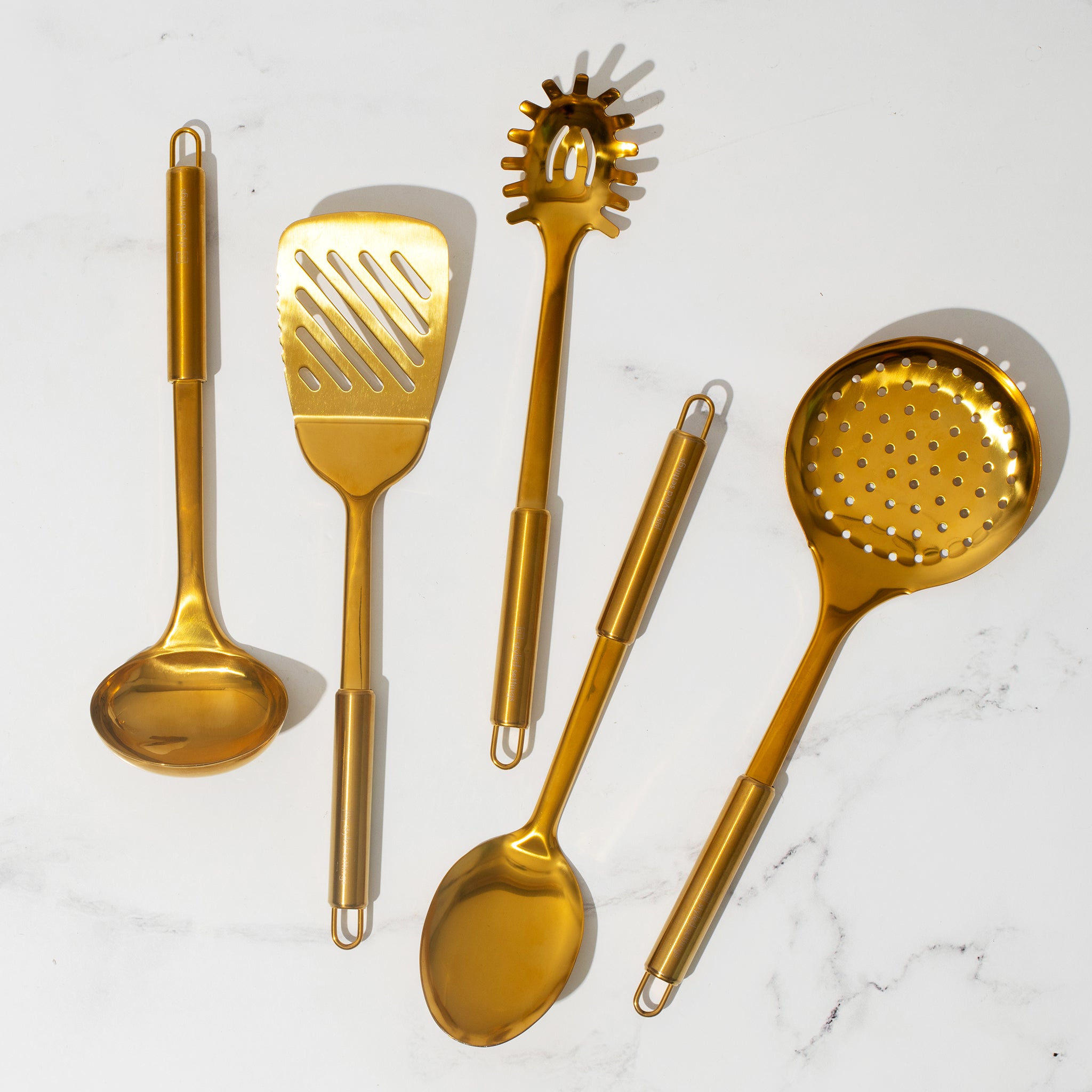 Styled Settings Gold Stainless Steel Cooking Utensils Set