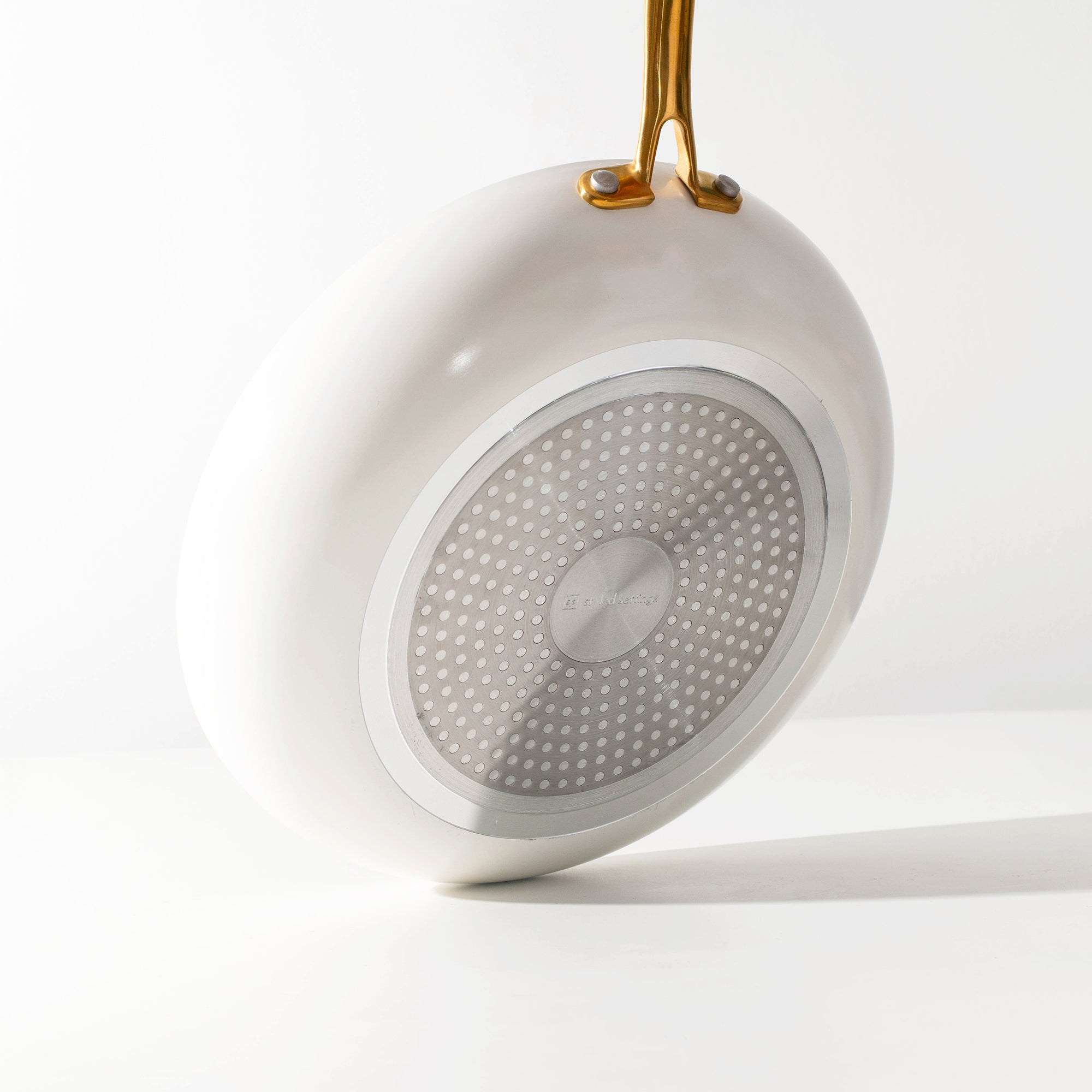 White and Gold Nonstick Pots and Pans Set - Styled Settings