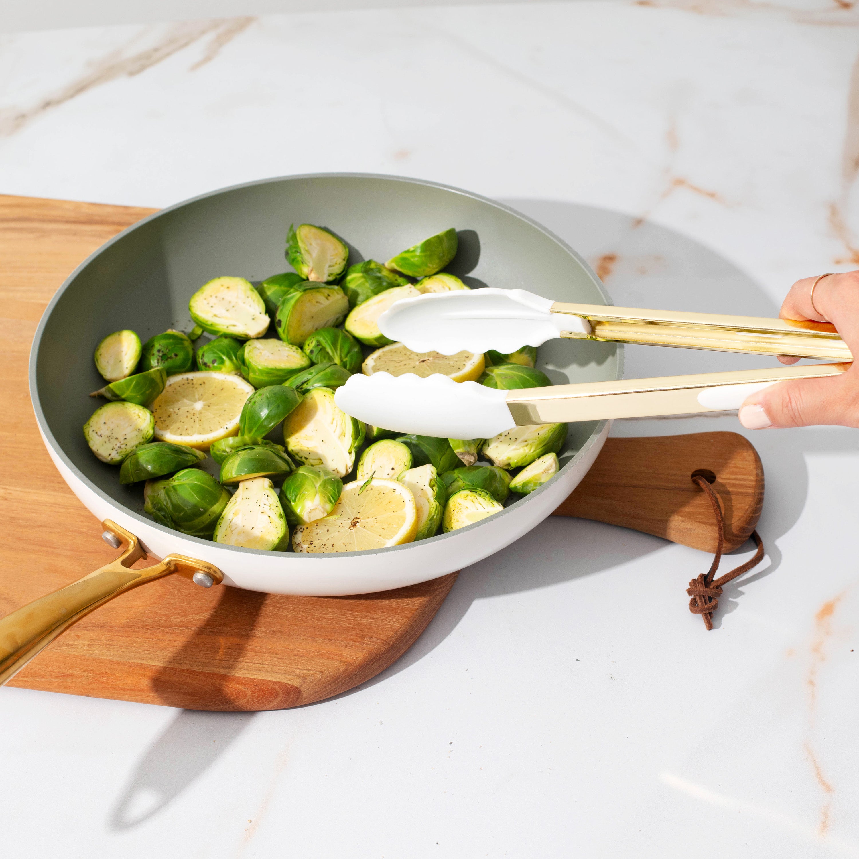 White and Light Gold Kitchen Utensils Duo - Styled Settings