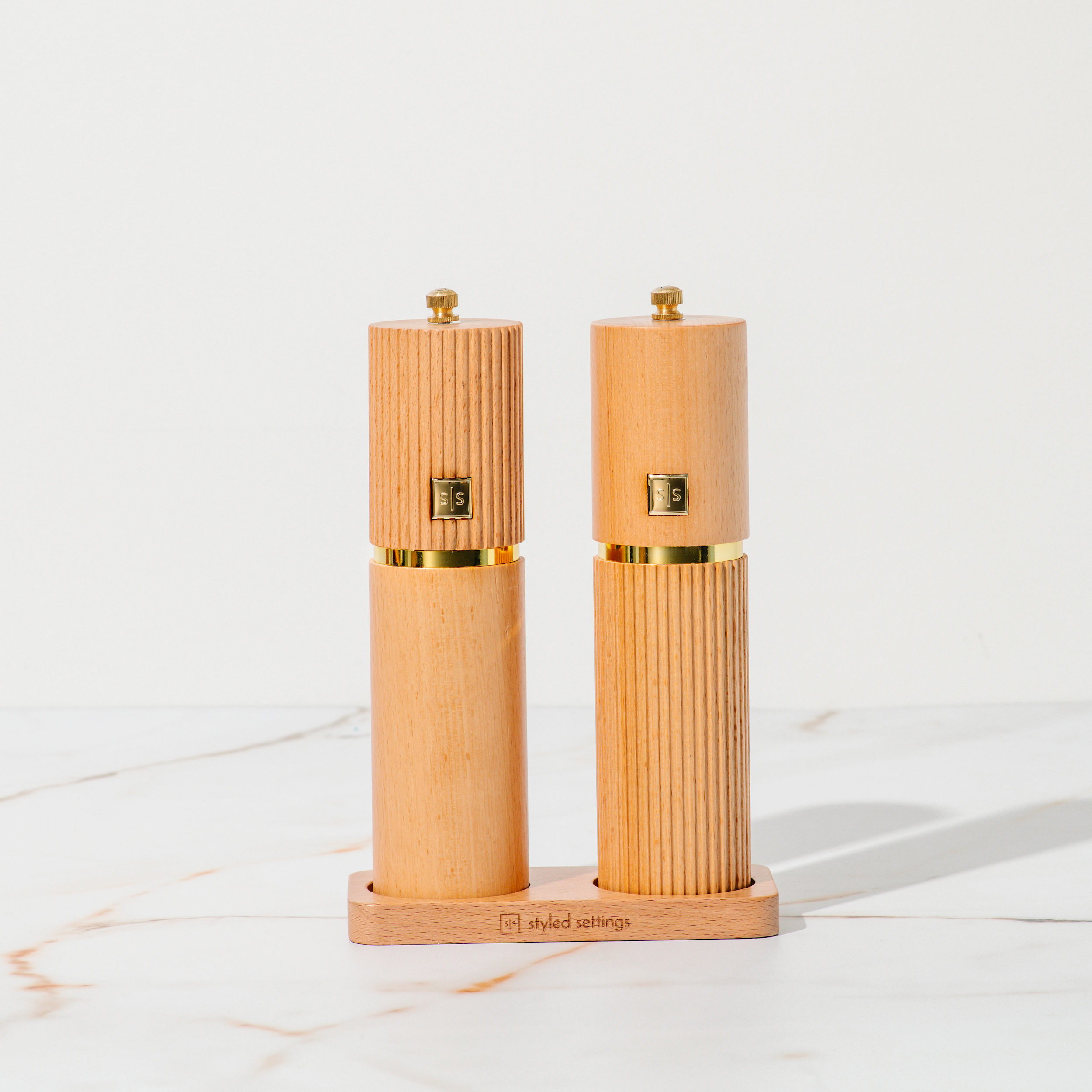 Beech Wood Salt and Pepper Mill Set