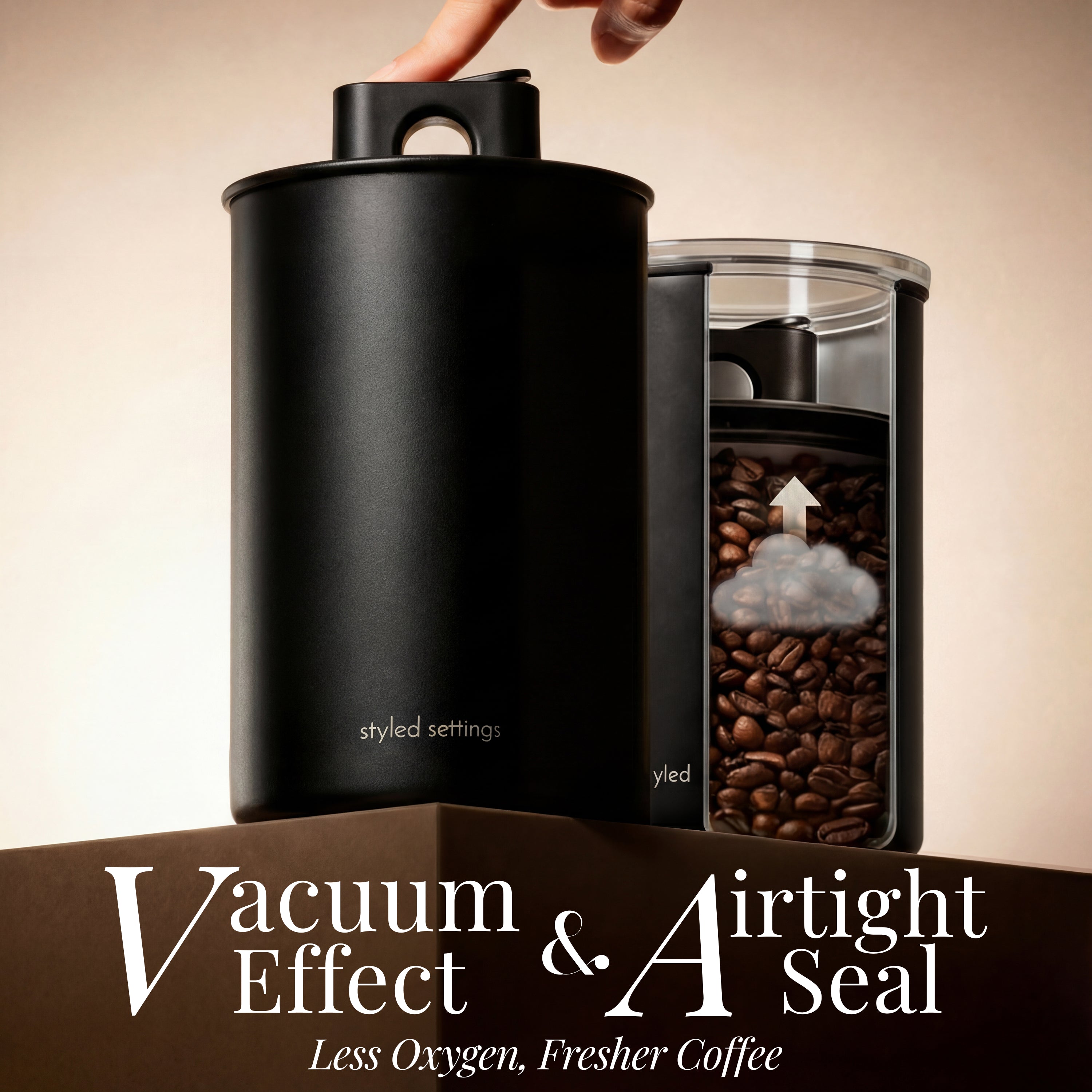 Black Coffee Canisters (Set of 2)