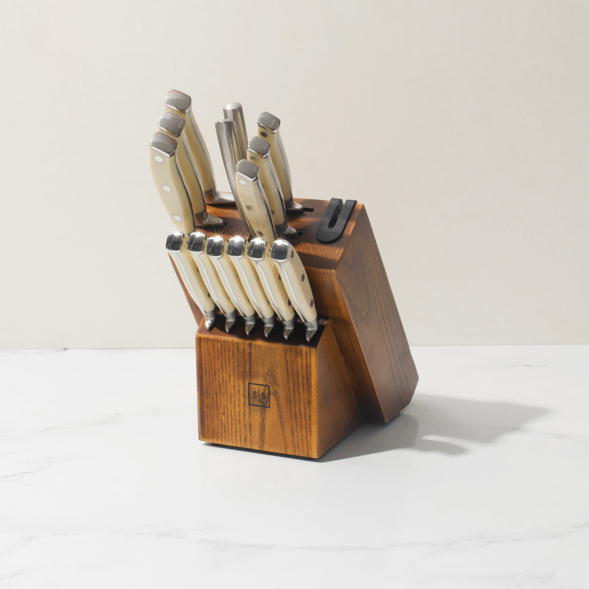 Chicago Cutlery Knife Set with Block 6 Pcs 4 Knives 1 Sharpener