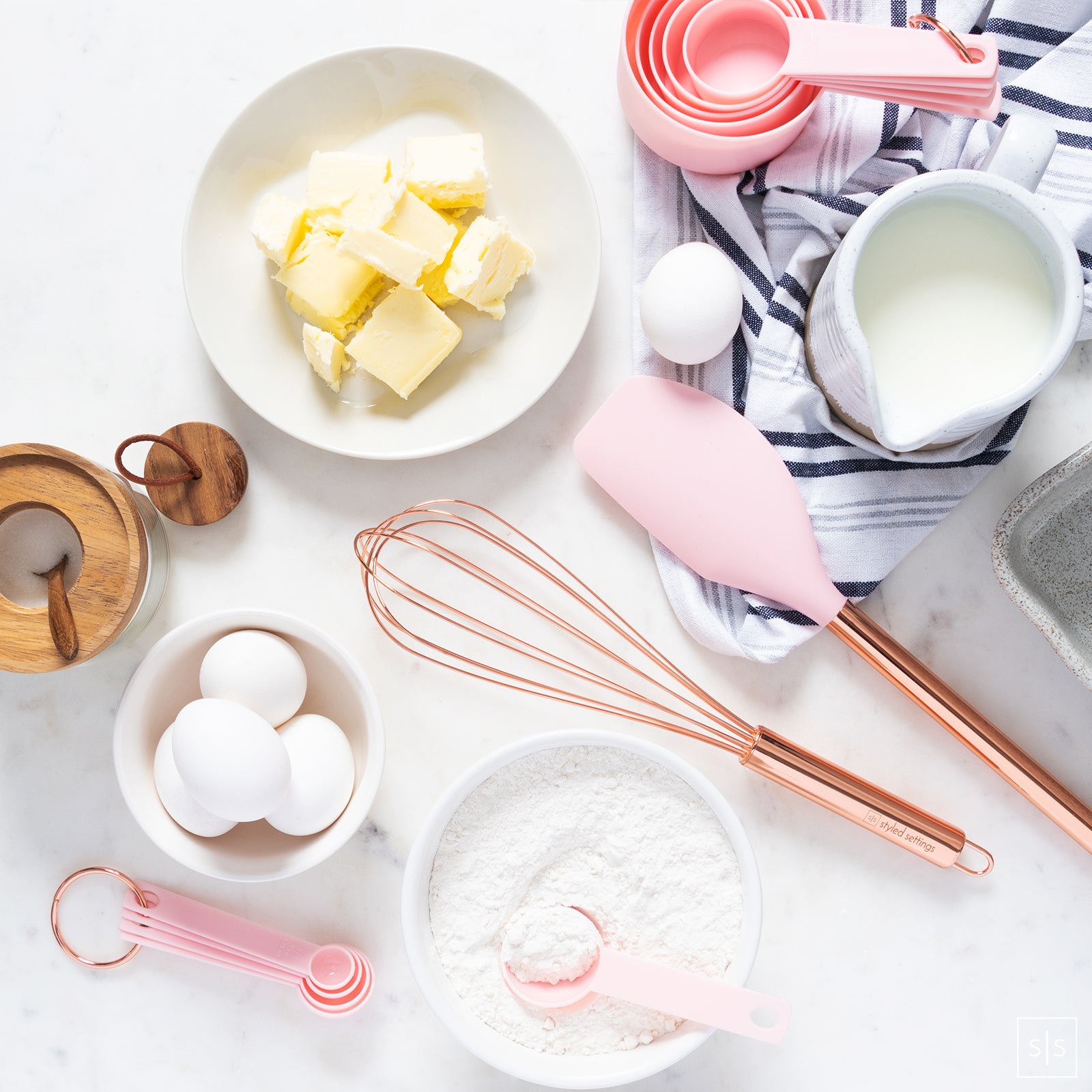 Pink and Copper 17PC Utensils with Holder