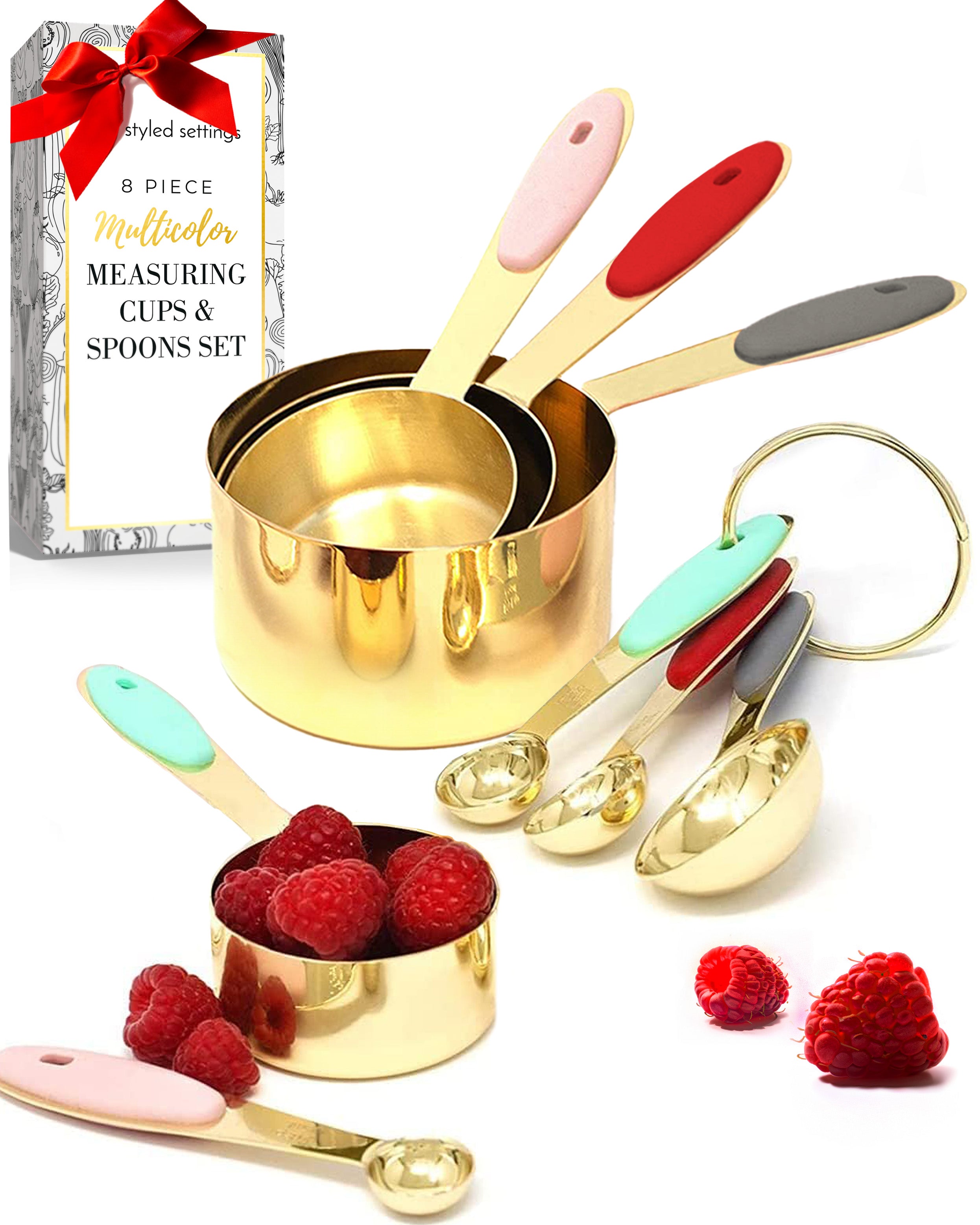 Multi Color and Gold Plated Cups and Spoons