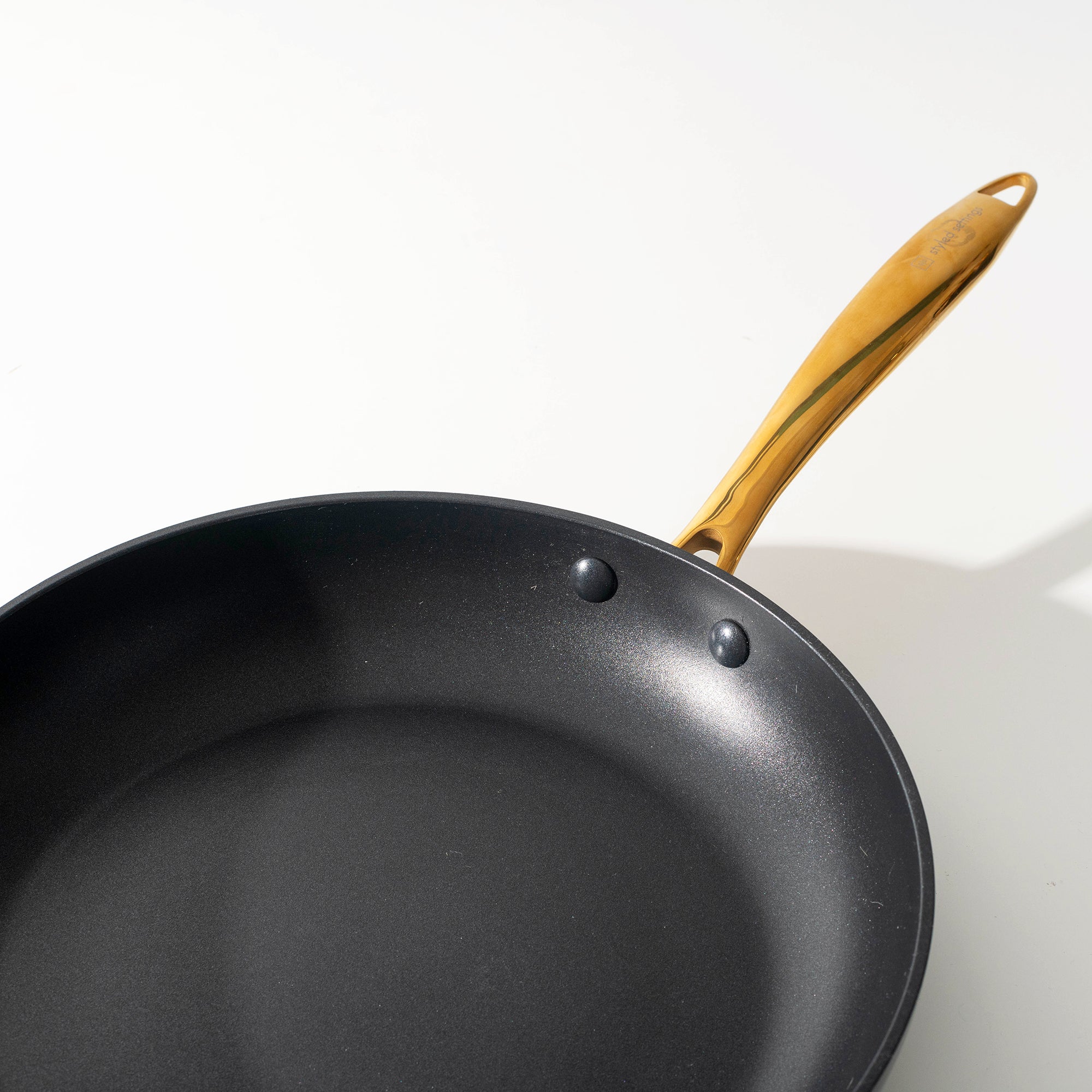 Styled Settings Black and Gold Nonstick Stainless Steel Pots and Pans Set