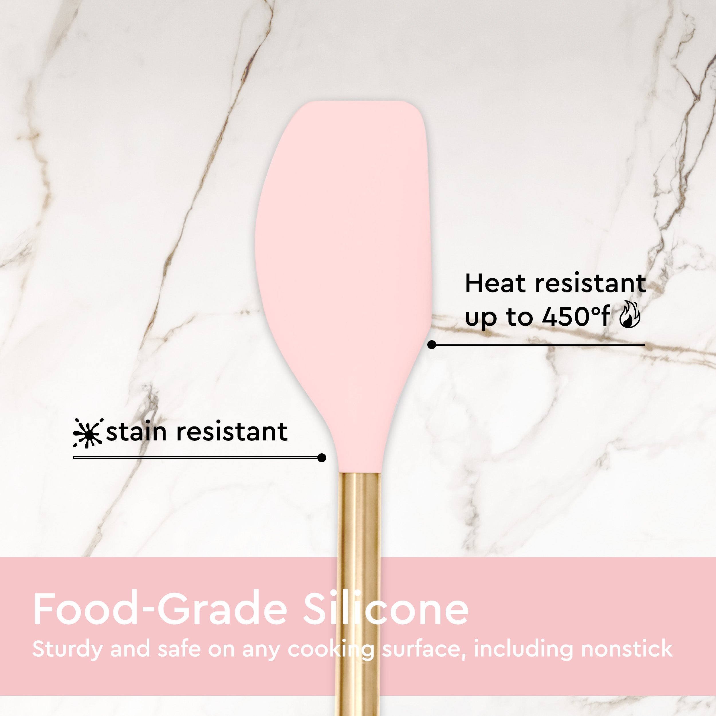 Pink and Gold Plated 17PC Silicone Utensils