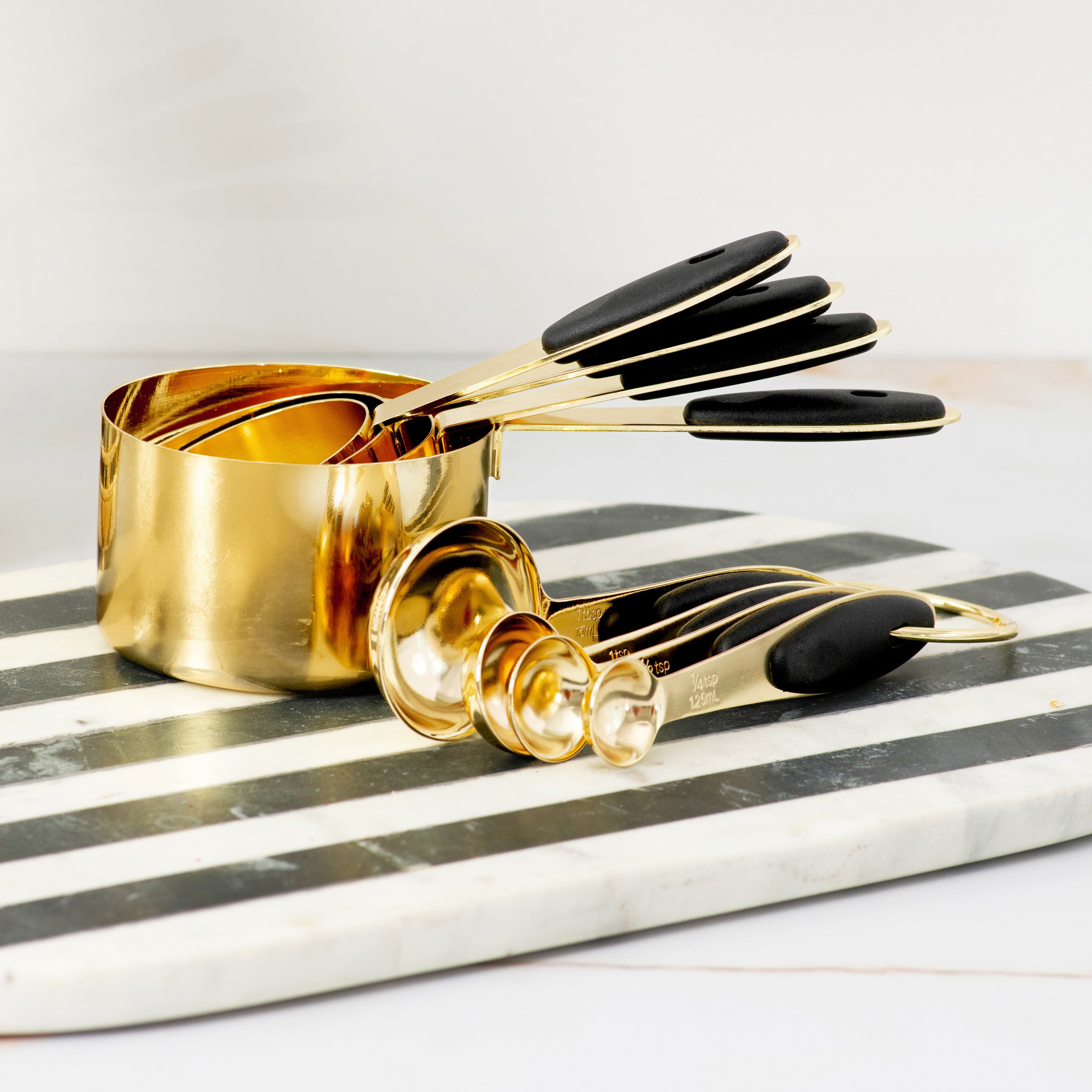 Black and Light Gold Complete Kitchen Utensils Set