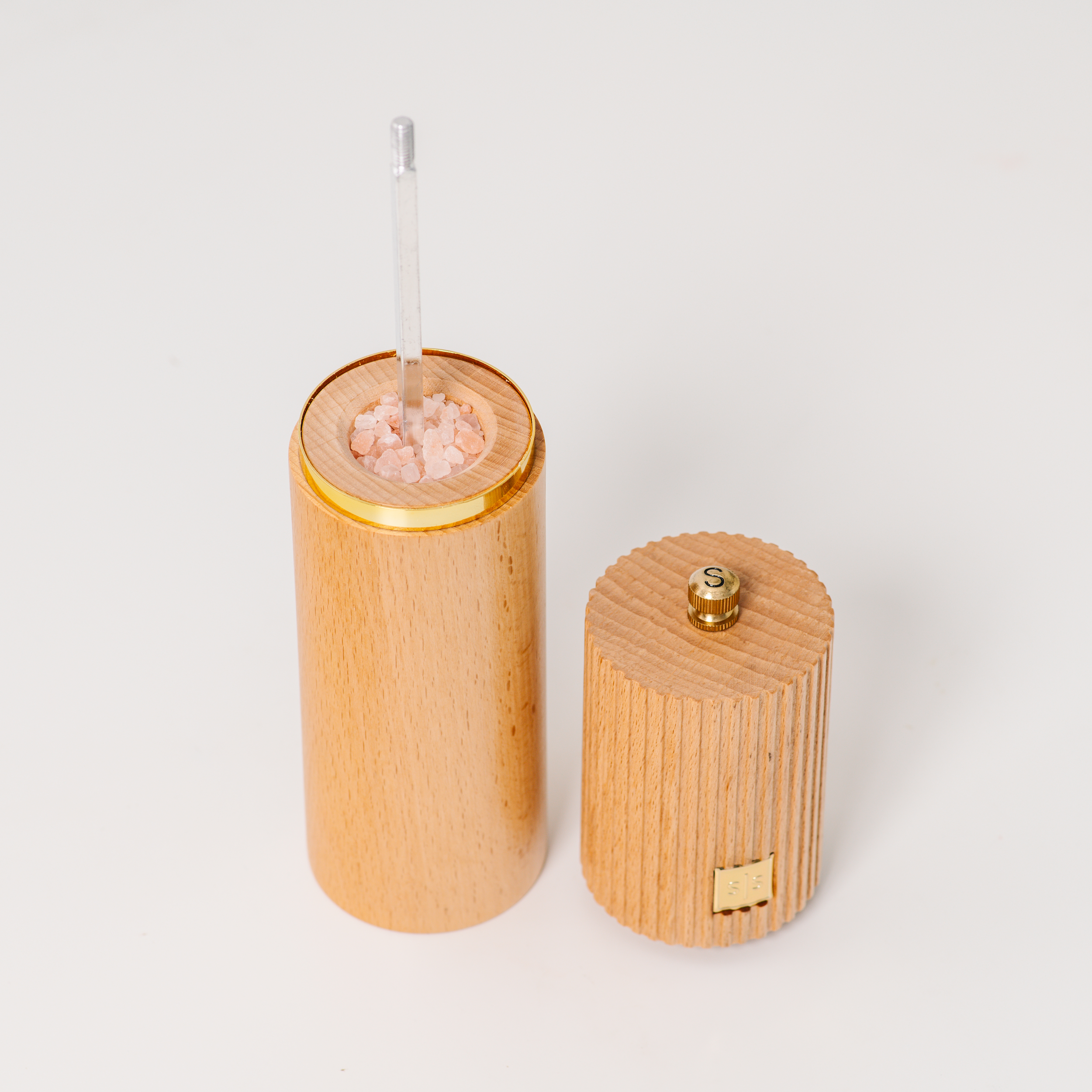 Beech Wood Salt and Pepper Mill Set