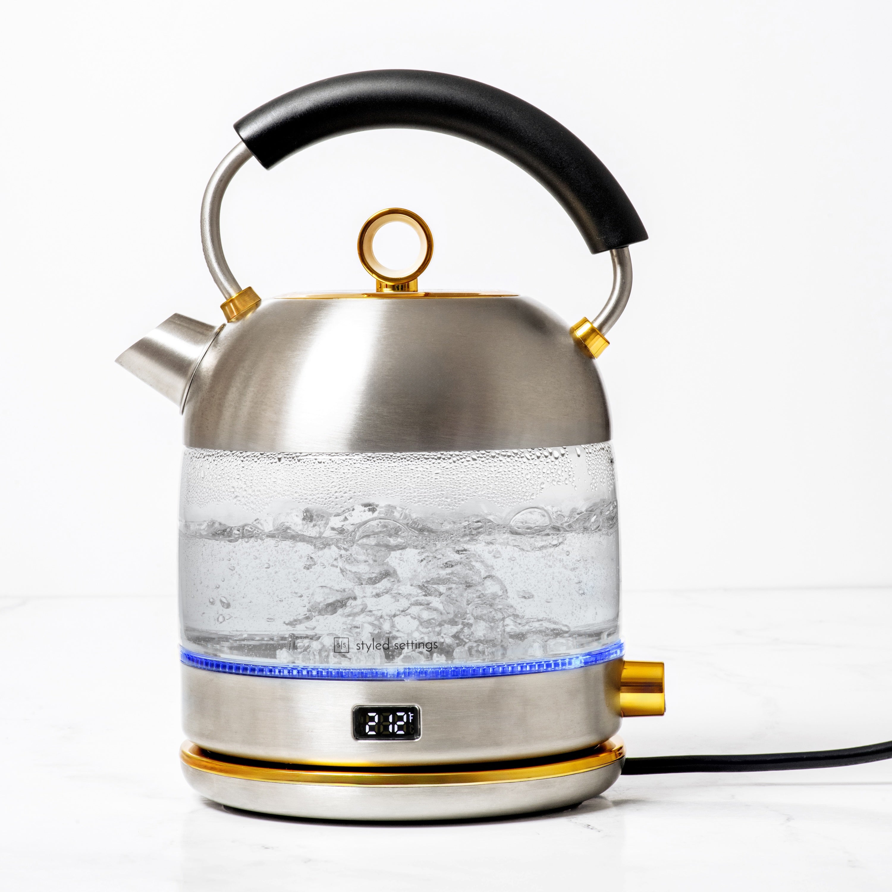 Stainless Steel and Gold Electric Kettle